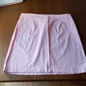 Pink gingham mini skirt